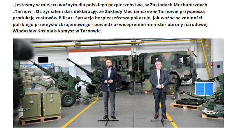 MON o wizycie w ZM Tarnów 
