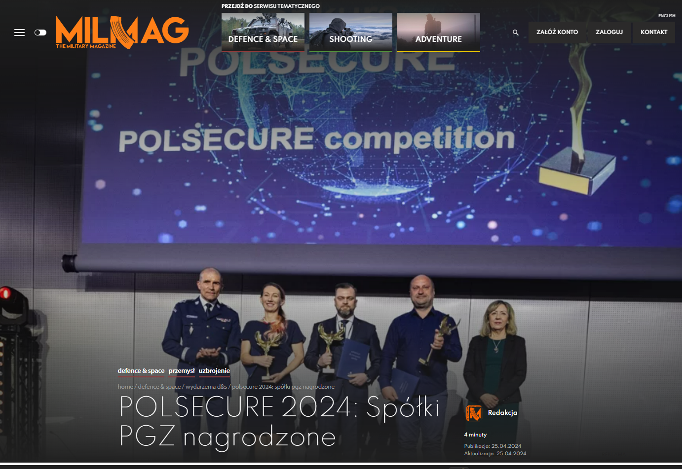 O nagrodach dla PGZ na portalu MilMag