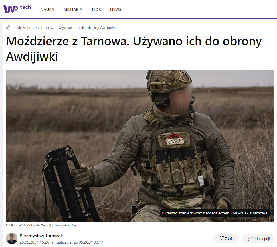O tarnowskich moździerzach używanych do obrony Awdijiwki